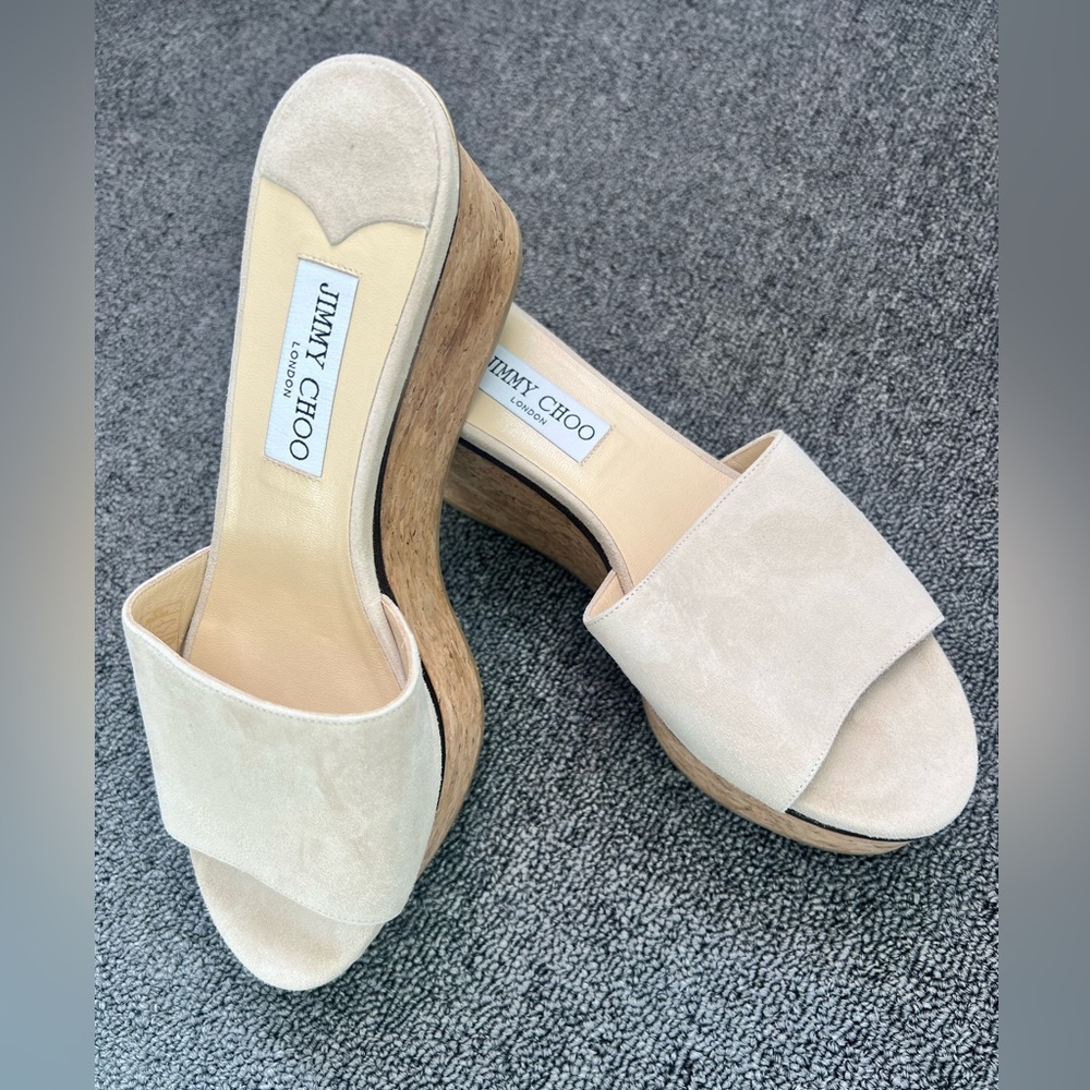 Brand New, never worn Jimmy Choo wedge sandals.
